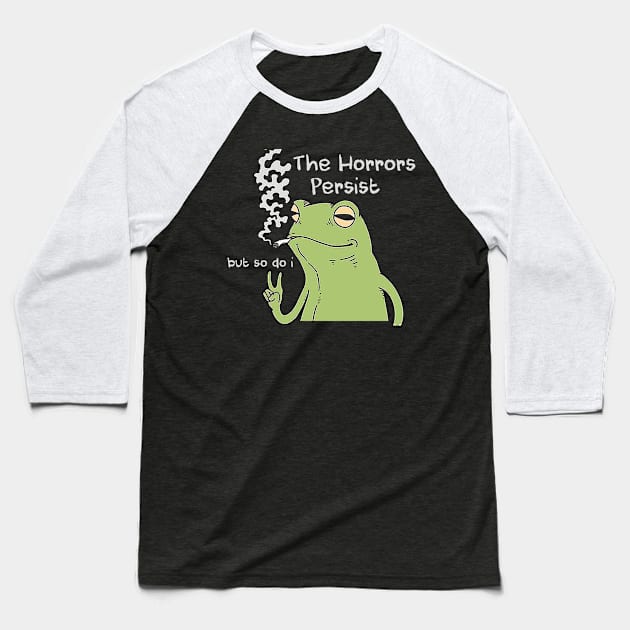 The Horrors Persist Frog Sweatshirt, Funny Crewnecks, Froggy, Funny Cottage Core, Frog Lover, Silly Gift, Liberal Democrat, Gag Gift, Trendy Baseball T-Shirt by Y2KERA